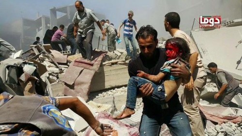 Syria Video & Photo Feature: Scores Dead in New Regime Airstrikes on Damascus Suburb of Douma