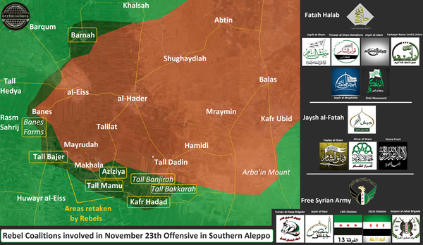 Syria Daily, Nov 24: Rebels Strike Back South of Aleppo
