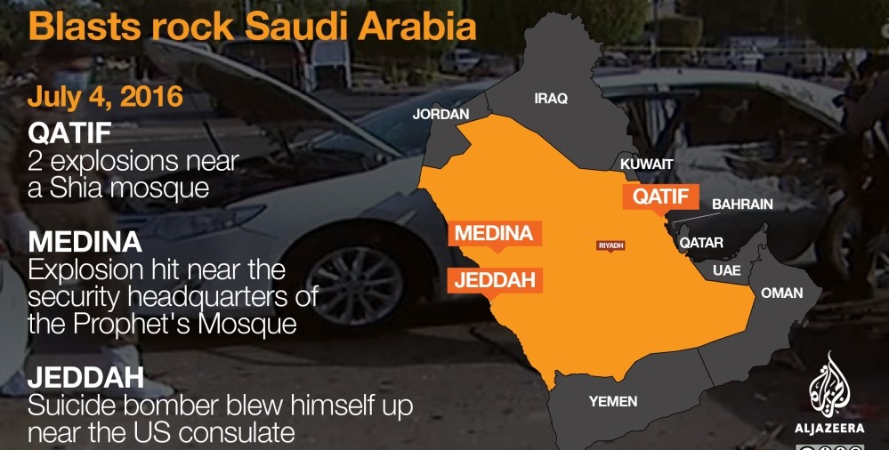 Saudi Arabia Developing: Suicide Bombings in Medina, Qatif, Jeddah