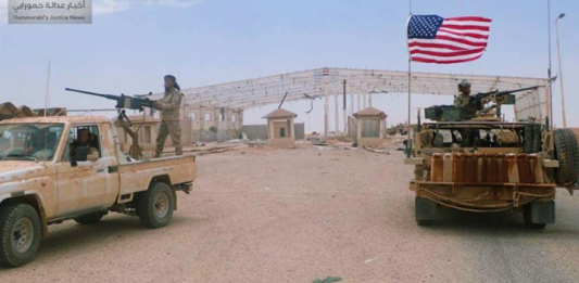 American military vehicles at the Tanf base in eastern Syria near the Iraqi border (File)