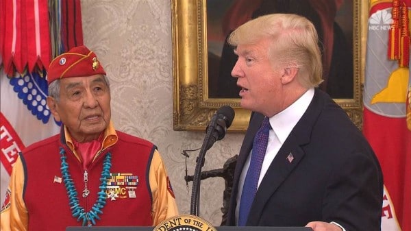 TrumpWatch, Day 312: Trump Repeats “Pocahontas” Insult in Ceremony with Native American Veterans