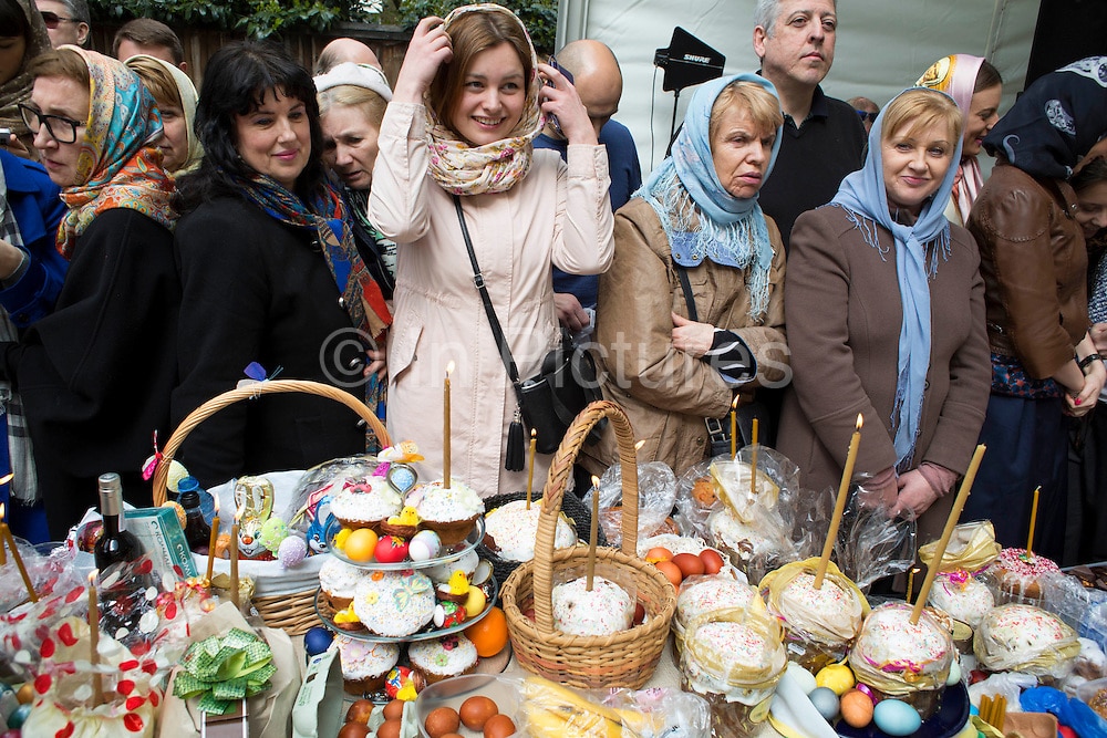 UK - Religion - Easter celebration blessing at the Russian Orthodox  Cathedral Church - EA WorldView