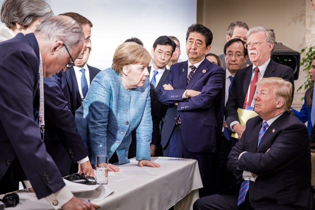 MERKEL CONFRONTS TRUMP G7