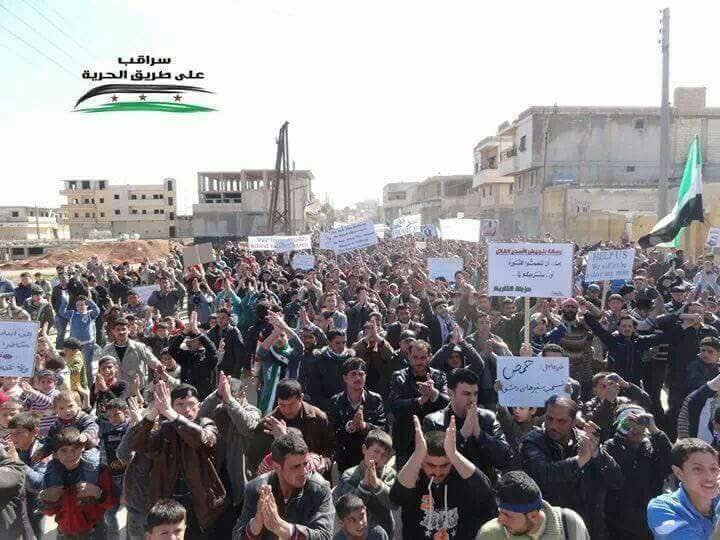 Syria Pictures: Protests Across Idlib As Russia & Assad Regime Threaten Attacks