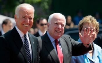Joe Biden and the late Sen. John McCain