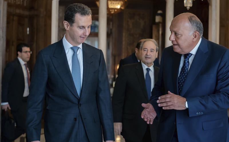 Egypt’s Foreign Minister Meets Assad in Damascus