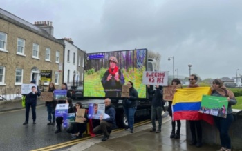 Dublin protest over Colombia environment, April 28, 2023